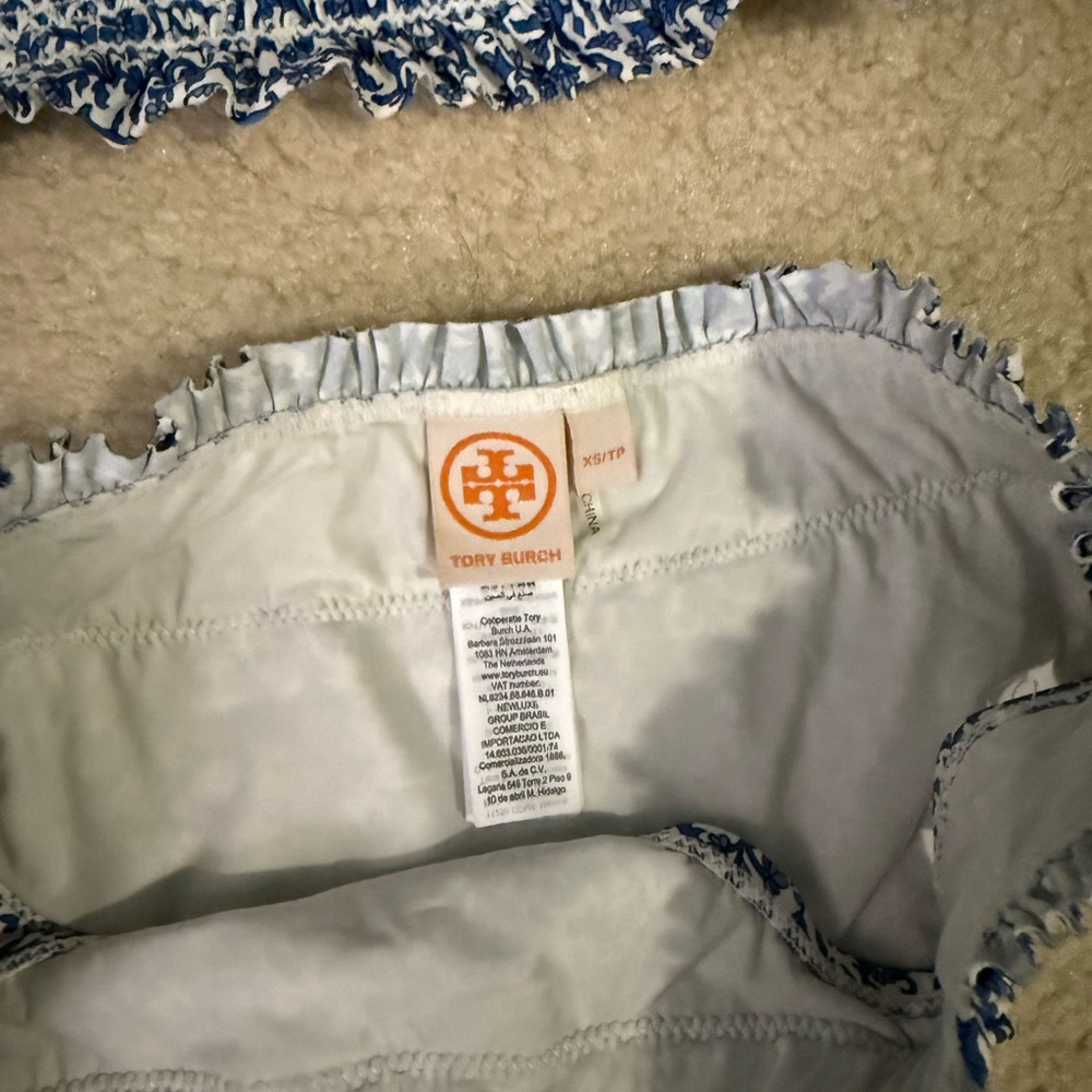Tory Burch Blue and White costa swim suit size xs - Picture 2 of 3